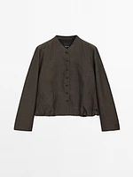 Veste boutons fantaisie lin mélangé