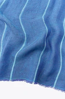 FOULARD EN LIN À RAYURES CONTRASTÉES