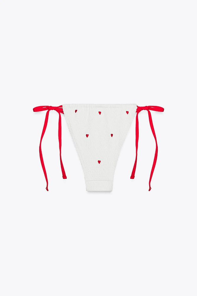 EMBROIDERED ELASTIC BIKINI BOTTOMS