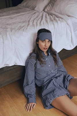 PLAID EYE MASK