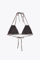 CHERRY ANIMAL PRINT BIKINI TOP