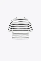 STRIPED SHORT SLEEVE BLAZER