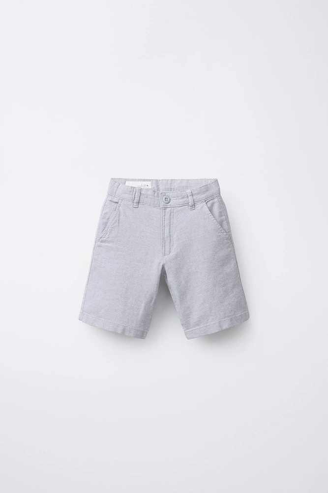 BERMUDA STYLE CHINO CONTENANT DU LIN
