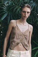 BEADED EMBROIDERED TOP