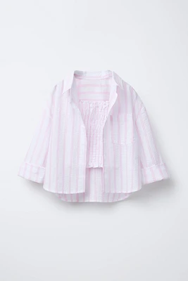 STRIPED SHIRT AND TOP SET