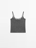 Lace-trimmed camisole top