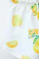 2-6 YEARS/ REGULAR LEMON PRINT SWIM SHORTS
