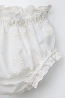 BLOUSE ET CULOTTE BRODÉES À NŒUDS