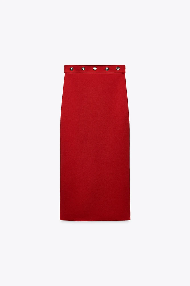 STRETCH CONTOURING MIDI SKIRT