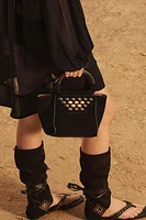 LIMITED EDITION SUEDE STUDDED MINI CITY BAG