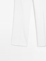 Stretch linen blend trousers