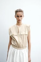 COMBINATION POPLIN DRESS