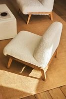 UPHOLSTERED BOUCLÉ WOOL ACCENT CHAIR