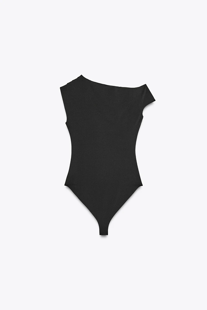 DRAPED FITTED BODYSUIT