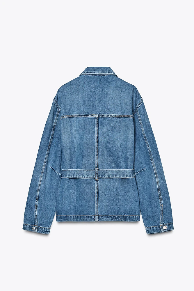 BELTED TRF DENIM JACKET