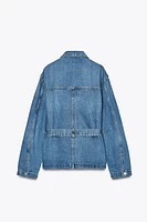 BELTED TRF DENIM JACKET