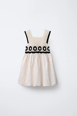 COMBINATION CROCHET KNIT DRESS