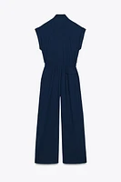 BELTED CREPE JUMPSUIT