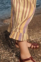LIMITED EDITION STRIPED LINEN COTTON PANTS