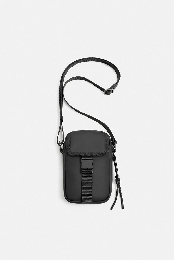 RUBBERIZED CROSSBODY BAG