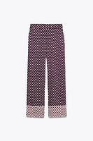 SATIN EFFECT PRINTED PANTS