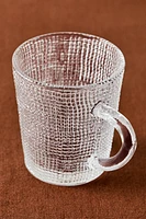 GLASS CUP WITH RAISED DESIGN