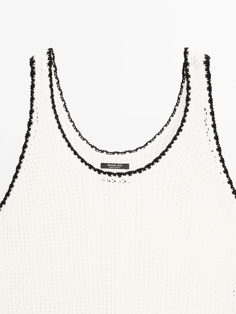 Top crochet bretelles 100 % coton