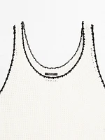 Top crochet bretelles 100 % coton