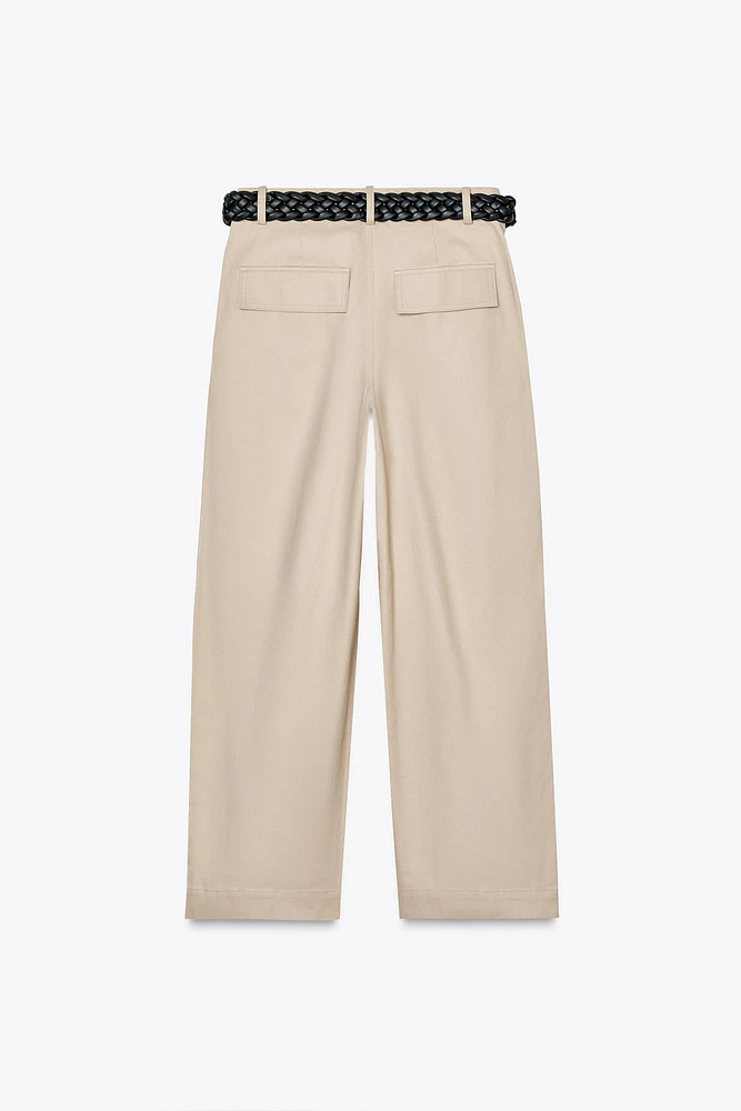 PANTALON COUPE CAROTTE AVEC CEINTURE