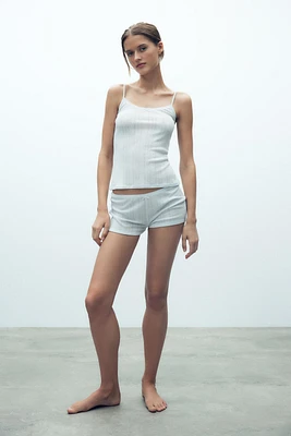POINTELLE STRAP TOP