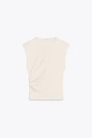 RIBBED BUTTON TOP
