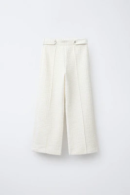 TEXTURED PANTS WITH JEWEL BUTTONS