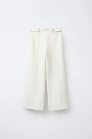 TEXTURED PANTS WITH JEWEL BUTTONS