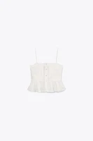 DRAPED EMBROIDERED TOP