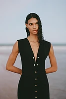 RUCHED MIDI DRESS