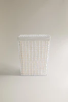 LAUNDRY HAMPER WITH FABRIC LINING