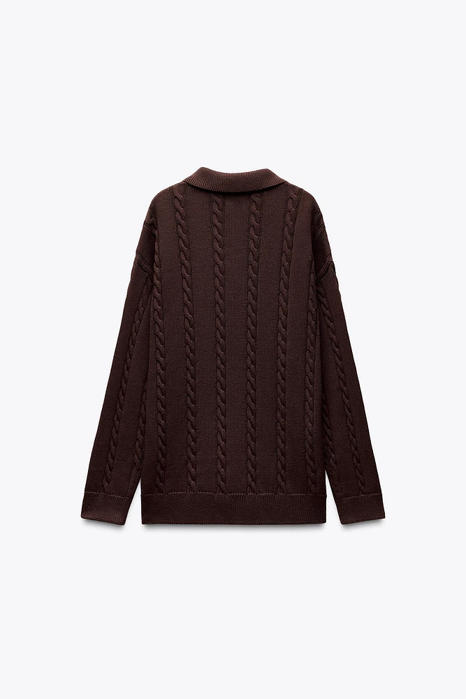 PULL POLO EN POINT DE CABLE