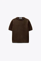 SOFT SHORT SLEEVE KNIT SWEATER