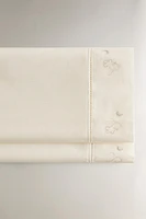 SET OF MINI CRIB SHEETS WITH EMBROIDERED MICE