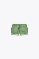 SHORTS SATINÉS AVEC DENTELLE