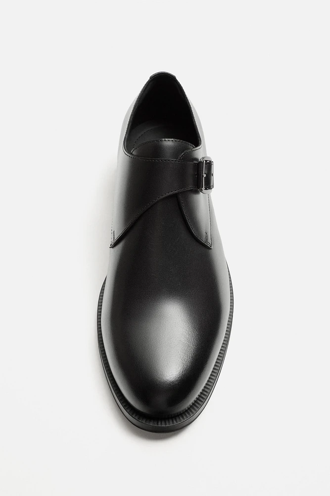 SINGLE MONK STRAP LEATHER SHOES