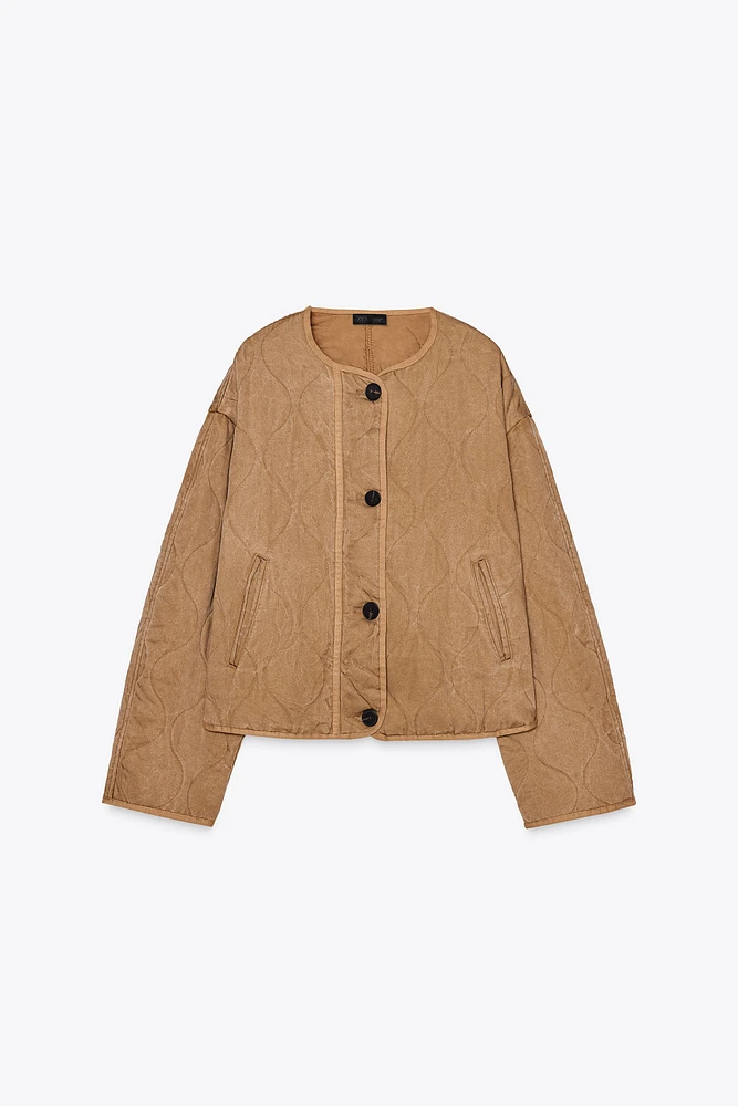 WASHED-EFFECT PADDED JACKET