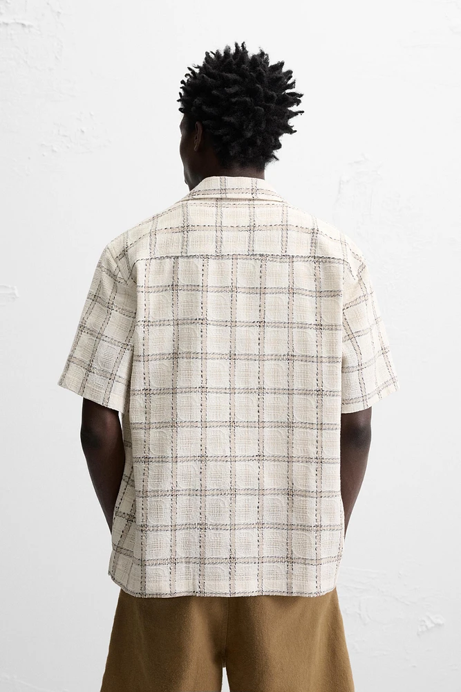 TEXTURED PLAID SHIRT