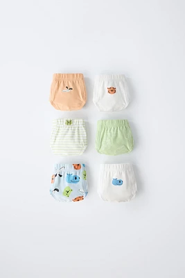 2-6 ANS/ LOT DE SIX SLIPS ANIMAUX