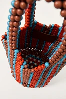 STRIPED BEADED BUCKET BAG - LIMITED EDITION