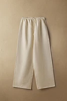 LINEN PANTS WITH TOPSTITCHING