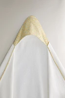 SERVIETTE DE BAIN CAPUCHE BÉBÉ PASSEPOIL FLEUR
