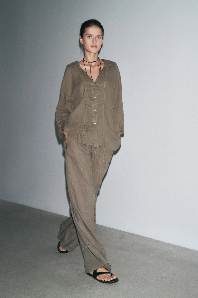 PANTALON LARGE 100 % LIN COLLECTION ZW