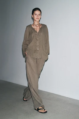 PANTALON LARGE 100 % LIN COLLECTION ZW