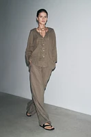 PANTALON LARGE 100 % LIN COLLECTION ZW
